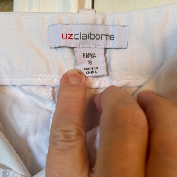 Liz Claiborne Emma Ankle Pants - White -Size 8 - Picture 5 of 8